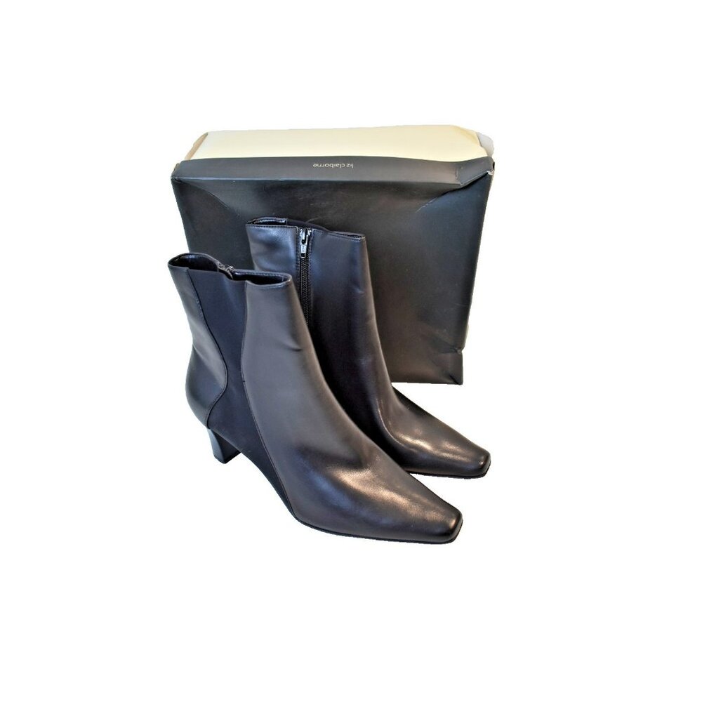Liz Claiborne Black Lynn Heeled Dress Boots Women's Size 10 NEW with Box